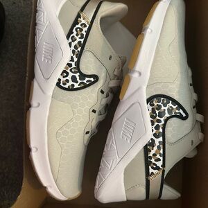 Nike Cream and Leopard Accent Sneakers
